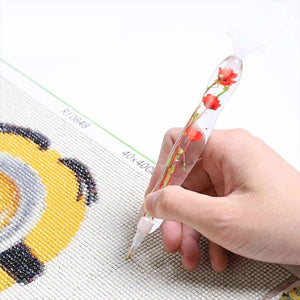 Stylo Premium Ergonomique Diamond Painting Fleurs Rouges