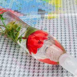 Stylo Premium Ergonomique Diamond Painting Fleurs Rouges