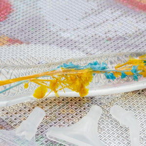Stylo Premium Ergonomique Diamond Painting Plantes Turquoise Orange
