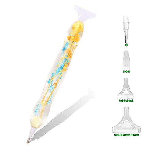 Stylo Premium Ergonomique Diamond Painting Plantes Turquoise Orange