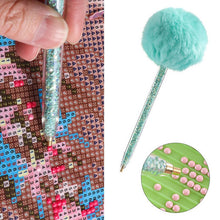 Charger l&#39;image dans la galerie, Stylo à Paillettes Diamond Painting avec Pompon en 4 Couleurs Accessoire