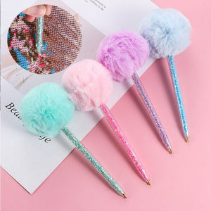 Stylo à Paillettes Diamond Painting avec Pompon en 4 Couleurs Accessoire