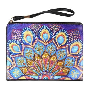 Sac Poignet Diamond Painting avec Paon Bleu