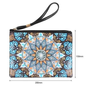 Sac Poignet Diamond Painting avec Mandala Bleu