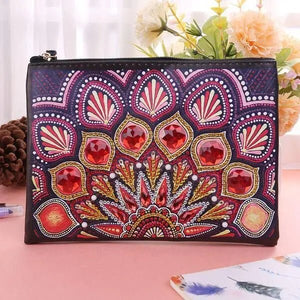 Sac Poignet Diamond Painting avec Paon Rouge