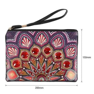 Sac Poignet Diamond Painting avec Paon Rouge