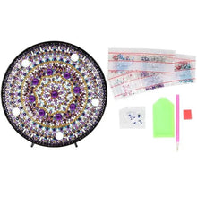 Charger l'image dans la galerie, Lampe LED Diamond Painting Mandala Violet