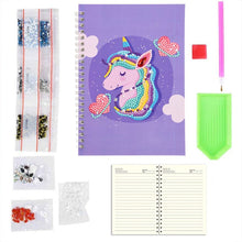 Charger l&#39;image dans la galerie, Cahier Diamond Painting Licorne Violet