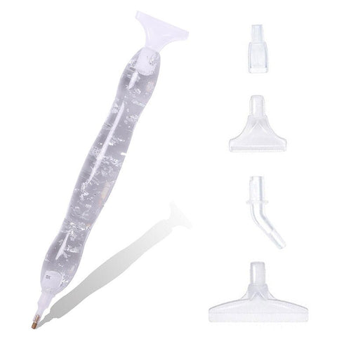 Stylo Premium Diamond Painting Ergonomique Feuille Argent Accessoire