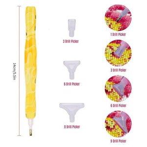 Stylo Premium Diamond Painting Ergonomique Vague Jaune