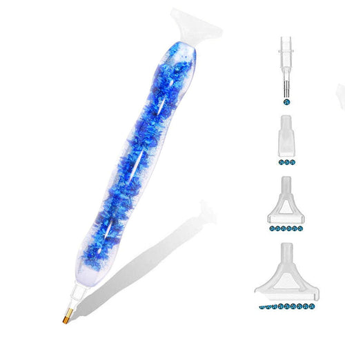 Stylo Premium Ergonomique Diamond Painting Fleurs Bleues 5 Variantes