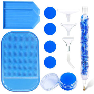 Stylo Premium Ergonomique Diamond Painting Fleurs Bleues 5 Variantes