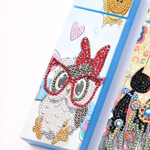 Porte-Stylo Diamond Painting Hibou