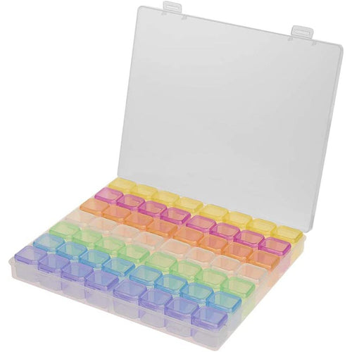 Boîte de rangement XL Diamond Painting avec 56 compartiments Accessoires Multicolores