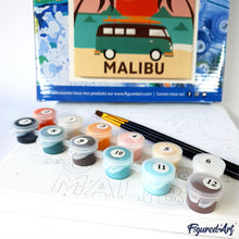 Charger l&#39;image dans la galerie, Mini Peinture par Numéros 20x20cm avec cadre Bus de la Ville de Tokyo