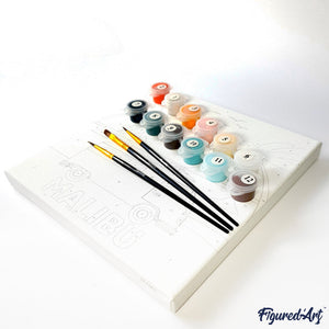 Mini Peinture par Numéros 20x20cm avec cadre Shibuya Pop Art