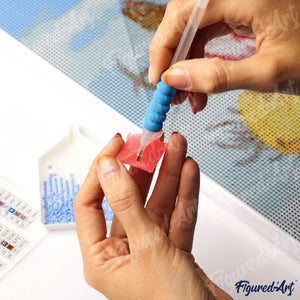 Broderie Diamant - Coeurs 40x50cm toile tendue sur châssis