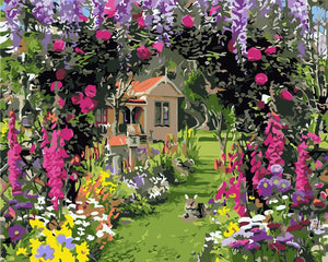peinture par numéros | Jardin fleuri coloré | fleurs paysages nouveautés complexe | FiguredArt