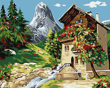 Charger l&#39;image dans la galerie, peinture par numéros | Chalet au bord du ruisseau | paysages nouveautés intermédiaire | FiguredArt