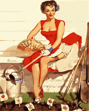Charger l&#39;image dans la galerie, peinture par numéros | Pin-up et jardinage | femmes pin-up nouveautés facile | FiguredArt