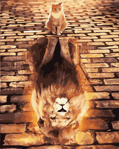 peinture par numéros | Chaton deviendra Lion | animaux chats lions nouveautés complexe | FiguredArt