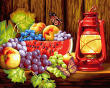 Charger l&#39;image dans la galerie, peinture par numéros | Fruits sur la table | animaux papillons cuisine nouveautés complexe | FiguredArt