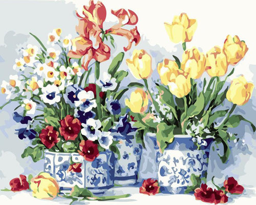 peinture par numéros | Bouquets de fleurs et jolis vases | fleurs nouveautés complexe | FiguredArt