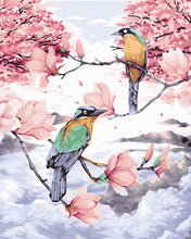 Charger l&#39;image dans la galerie, peinture par numéros | Oiseaux sur des branches en haute montagne | animaux oiseaux nouveautés complexe | FiguredArt