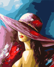 Charger l&#39;image dans la galerie, peinture par numéros | Femme séduisante au chapeau | femmes portrait nouveautés intermédiaire | FiguredArt