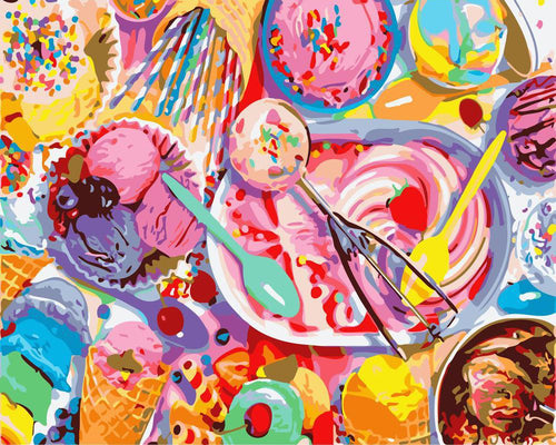 peinture par numéros | Glaces et Gourmandise | cuisine nouveautés complexe | FiguredArt