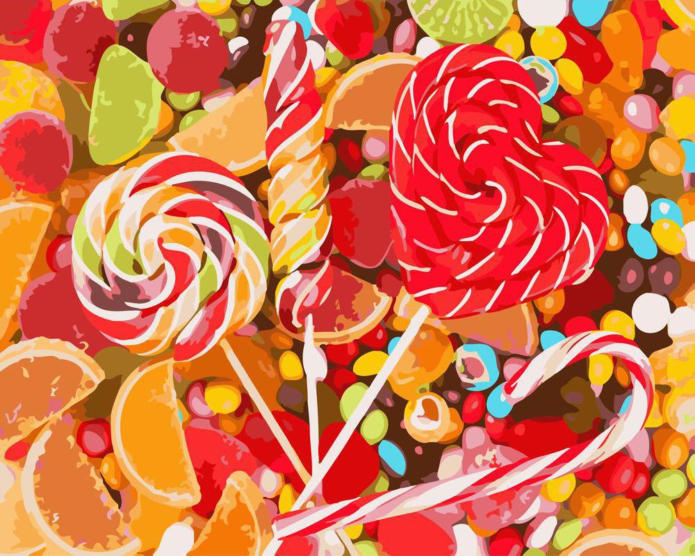 peinture par numéros | Bonbons et Fruits | cuisine nouveautés complexe | FiguredArt