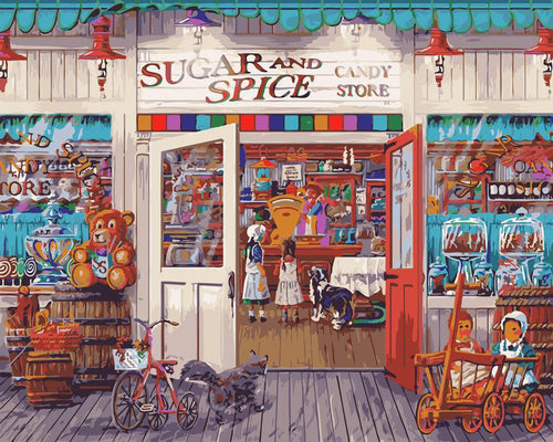 peinture par numéros | Magasin de Sucre et d'épices | ville nouveautés complexe | FiguredArt