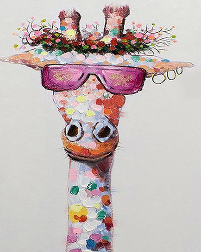 Peinture par numéros - Girafe Pop Art et Lunette