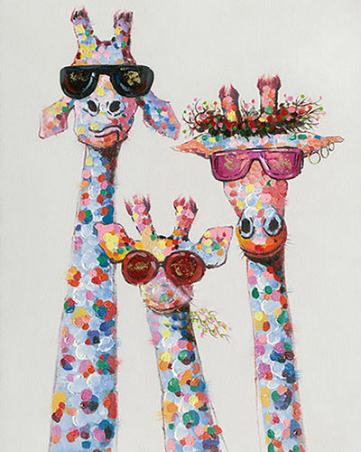 Peinture par numéros - Famille Girafes Pop art