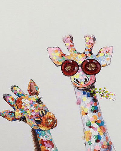 Peinture par numéros - Duo de Girafes Pop Art