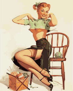 Peinture par numéros - Pin-up Vintage et Laines