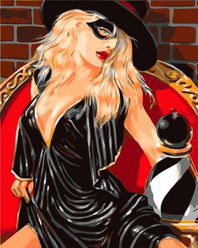 Peinture par numéros - Femme en Robe noire