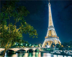 peinture par numéros | La Tour Eiffel de Nuit | complexe, ville | FiguredArt