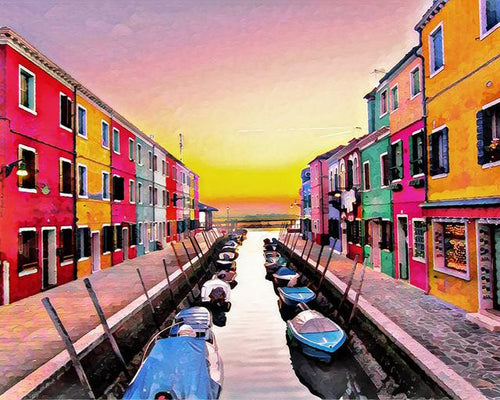 peinture par numéros | Burano en Italie | intermédiaire, ville | FiguredArt