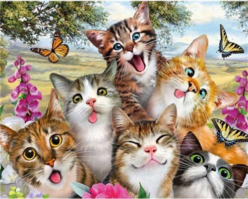 peinture par numéros | La Famille des Chats | animaux, chats, complexe | FiguredArt