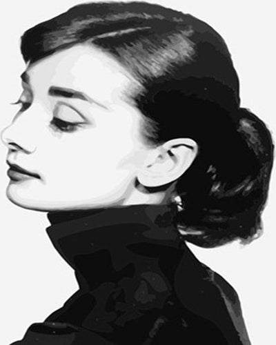 peinture par numéros | Femme en Noir | facile, portrait | FiguredArt