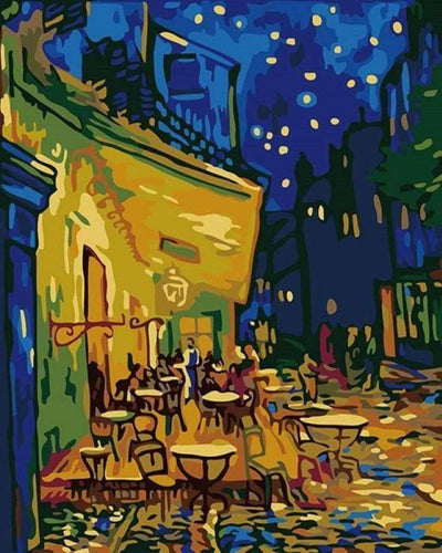 Broderie Point de Croix - Van Gogh Terrasse de Café