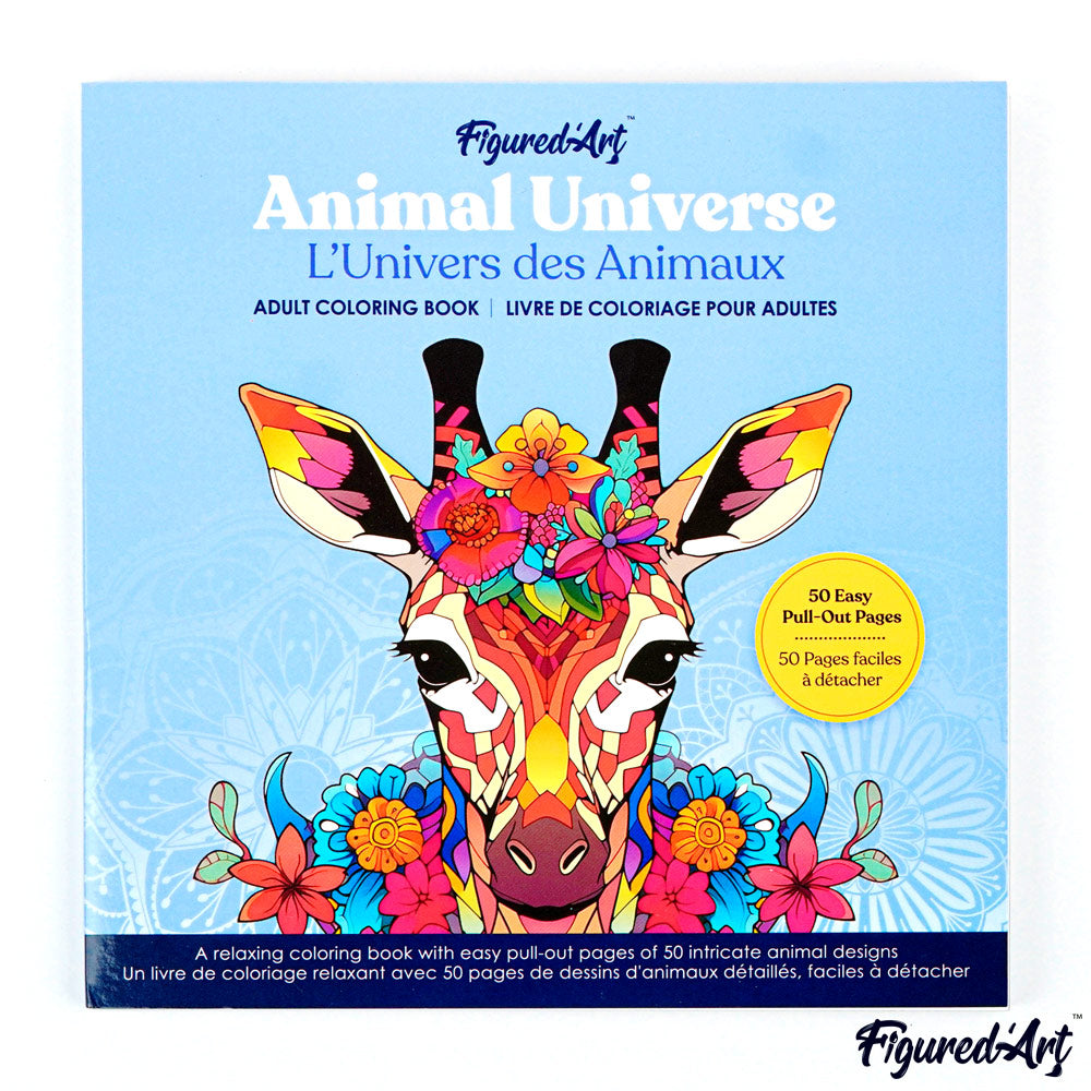 Livre de Coloriage Adulte - L'Univers des Animaux 50 pages Mandalas