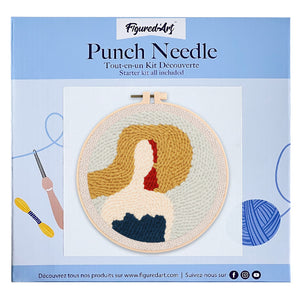 Punch Needle Femme au Chapeau