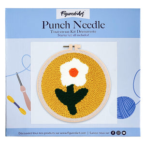 Punch Needle Jolie Fleur blanche