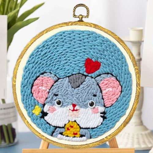 Punch Needle Petite Souris et Coeur