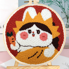 Charger l&#39;image dans la galerie, Punch Needle Reine Lapin et Carotte