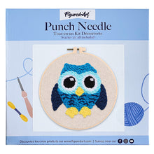 Charger l&#39;image dans la galerie, Punch Needle Chouette bleue