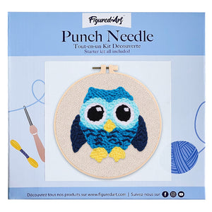 Punch Needle Chouette bleue