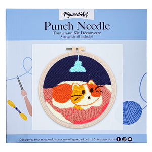 Punch Needle Chat dans son couffin
